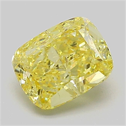 Picture of Lab Grown Diamond 1.29 Carats, CUSHION MODIFIED with  Cut, Fancy Intense Yellow Color, VS1 Clarity and Certified by IGI