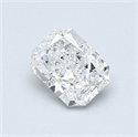 0.70 Carats, Radiant Diamond with  Cut, F Color, SI2 Clarity and Certified by GIA