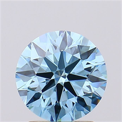 Picture of Lab Grown Diamond 1.74 Carats, Round with Ideal Cut, Fancy Vivid Blue Color, VS1 Clarity and Certified by IGI