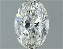Natural Diamond 0.90 Carats, Oval with  Cut, H Color, SI1 Clarity and Certified by GIA