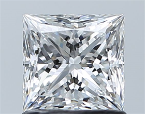 Picture of Natural Diamond 1.02 Carats, Princess with  Cut, E Color, VVS2 Clarity and Certified by GIA