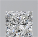 Natural Diamond 0.92 Carats, Princess with  Cut, H Color, SI1 Clarity and Certified by GIA