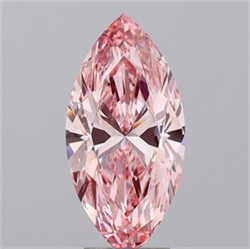 Picture of Lab Grown Diamond 4.00 Carats, Marquise with  Cut, Fancy Vivid Pink Color, VS1 Clarity and Certified by IGI