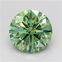 Picture of Lab Grown Diamond 2.39 Carats, Round with Ideal Cut, Fancy Vivid Green Color, VVS2 Clarity and Certified by IGI