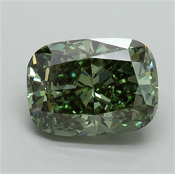 Picture of Lab Grown Diamond 1.52 Carats, CUSHION MODIFIED with  Cut, Fancy Vivid Green Color, VS2 Clarity and Certified by IGI