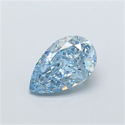 Picture of Lab Grown Diamond 1.62 Carats, Pear with  Cut, Fancy Vivid Blue Color, VVS2 Clarity and Certified by IGI