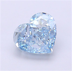 Picture of Lab Grown Diamond 1.33 Carats, Heart with  Cut, Fancy Vivid Blue Color, VS1 Clarity and Certified by IGI