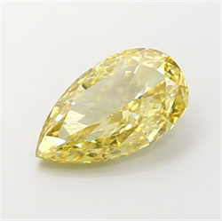 Picture of Lab Grown Diamond 3.01 Carats, Pear with  Cut, Fancy Intense Yellow Color, VS2 Clarity and Certified by IGI