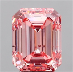 Picture of Lab Grown Diamond 3.01 Carats, Emerald with  Cut, Fancy Vivid Pink Color, VS2 Clarity and Certified by IGI