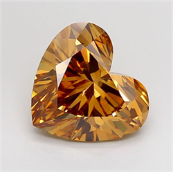 Picture of Lab Grown Diamond 3.00 Carats, Heart with  Cut, Fancy Brown Color, VS1 Clarity and Certified by IGI