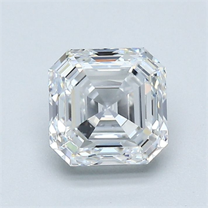 Foto Diamante Natural 1.20 quilates, Asscher , Color F, claridad VVS2 y certificado GIA de