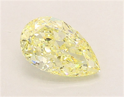 Picture of Lab Grown Diamond 1.55 Carats, Pear with  Cut, Fancy Intense Yellow Color, VVS2 Clarity and Certified by IGI