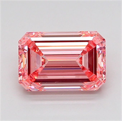Picture of Lab Grown Diamond 2.52 Carats, Emerald with  Cut, Fancy Vivid Pink Color, VS1 Clarity and Certified by IGI
