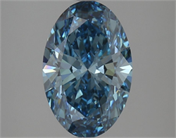 Picture of Lab Grown Diamond 2.67 Carats, Oval with  Cut, Fancy Vivid Blue Color, VS1 Clarity and Certified by IGI
