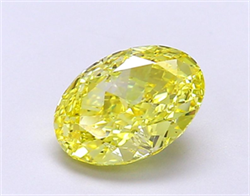 Picture of Lab Grown Diamond 1.72 Carats, Oval with  Cut, Fancy Vivid Yellow Color, VS1 Clarity and Certified by IGI