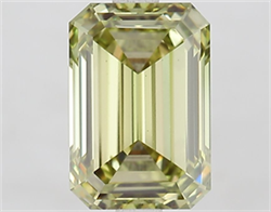 Picture of Lab Grown Diamond 3.00 Carats, Emerald with  Cut, Fancy Vivid Green Color, VS1 Clarity and Certified by IGI