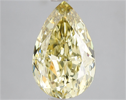 Picture of Lab Grown Diamond 5.03 Carats, Pear with  Cut, Fancy Intense Yellow Color, VS1 Clarity and Certified by IGI