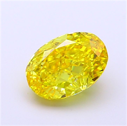 Picture of Lab Grown Diamond 1.76 Carats, Oval with  Cut, Fancy Vivid Yellow Color, VS1 Clarity and Certified by IGI
