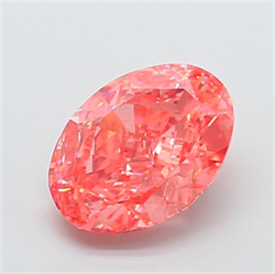 Picture of Lab Grown Diamond 3.05 Carats, Oval with  Cut, Fancy Vivid Pink Color, VS2 Clarity and Certified by IGI