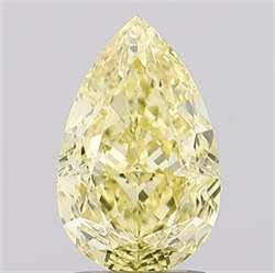 Picture of Lab Grown Diamond 2.08 Carats, Pear with  Cut, Fancy Intense Yellow Color, VS1 Clarity and Certified by IGI