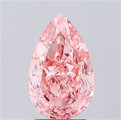Picture of Lab Grown Diamond 2.52 Carats, Pear with  Cut, Fancy Vivid Pink Color, VS1 Clarity and Certified by IGI