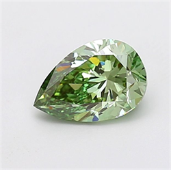 Picture of Lab Grown Diamond 1.52 Carats, Pear with  Cut, Fancy Vivid Green Color, VVS1 Clarity and Certified by IGI