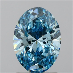 Picture of Lab Grown Diamond 1.57 Carats, Oval with  Cut, Fancy Vivid Blue Color, VS2 Clarity and Certified by IGI