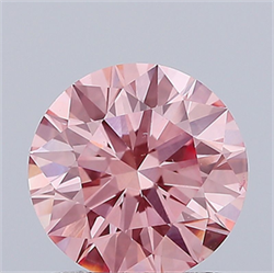 Picture of Lab Grown Diamond 1.42 Carats, Round with Ideal Cut, Fancy Vivid Pink Color, VS2 Clarity and Certified by IGI