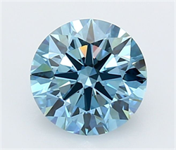 Picture of Lab Grown Diamond 2.04 Carats, Round with Ideal Cut, Fancy Vivid Blue Color, VVS2 Clarity and Certified by IGI