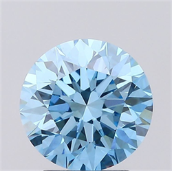 Picture of Lab Grown Diamond 2.51 Carats, Round with Excellent Cut, Fancy Vivid Blue Color, VS1 Clarity and Certified by IGI