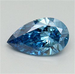 Picture of Lab Grown Diamond 1.50 Carats, Pear with  Cut, Fancy Vivid Blue Color, VS2 Clarity and Certified by IGI