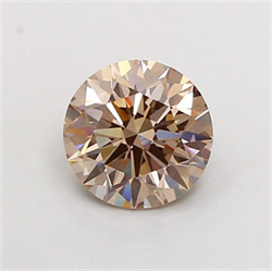 Picture of Lab Grown Diamond 1.73 Carats, Round with Ideal Cut, Fancy Light Brown Color, VVS2 Clarity and Certified by IGI