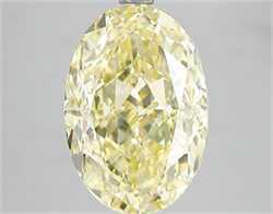Picture of Lab Grown Diamond 5.01 Carats, Oval with  Cut, Fancy Vivid Yellow Color, VS1 Clarity and Certified by IGI