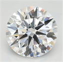Lab Grown Diamond 3.21 Carats, Round with Ideal Cut, D Color, VVS1 Clarity and Certified by IGI