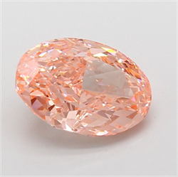 Picture of Lab Grown Diamond 3.03 Carats, Oval with  Cut, Fancy Vivid Pink Color, VS2 Clarity and Certified by IGI