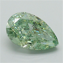 Picture of Lab Grown Diamond 1.24 Carats, Pear with  Cut, Fancy Vivid Green Color, VS1 Clarity and Certified by IGI