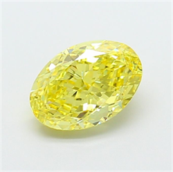 Picture of Lab Grown Diamond 1.53 Carats, Oval with  Cut, Fancy Intense Yellow Color, VVS2 Clarity and Certified by IGI