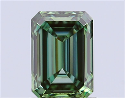 Picture of Lab Grown Diamond 1.22 Carats, Emerald with  Cut, Fancy Vivid Green Color, VVS2 Clarity and Certified by IGI