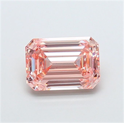 Picture of Lab Grown Diamond 3.04 Carats, Emerald with  Cut, Fancy Intense Pink Color, VS2 Clarity and Certified by IGI