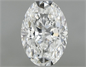 Natural Diamond 0.54 Carats, Oval with  Cut, F Color, VVS2 Clarity and Certified by GIA