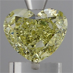 Picture of Lab Grown Diamond 1.28 Carats, Heart with  Cut, Fancy Yellow Color, VVS2 Clarity and Certified by IGI