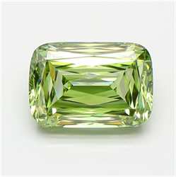 Picture of Lab Grown Diamond 4.40 Carats, CUSHION MODIFIED with  Cut, Fancy Vivid Green Color, VS1 Clarity and Certified by IGI