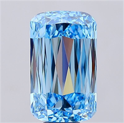 Picture of Lab Grown Diamond 11.06 Carats, CUSHION MODIFIED with  Cut, Fancy Vivid Blue Color, VS1 Clarity and Certified by IGI