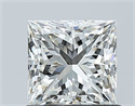Natural Diamond 0.91 Carats, Princess with  Cut, H Color, VVS2 Clarity and Certified by GIA