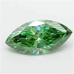 Picture of Lab Grown Diamond 3.01 Carats, Marquise with  Cut, Fancy Vivid Green Color, VS2 Clarity and Certified by IGI