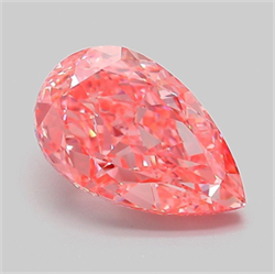 Picture of Lab Grown Diamond 4.02 Carats, Pear with  Cut, Fancy Vivid Pink Color, VS1 Clarity and Certified by IGI