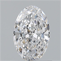 Natural Diamond 0.70 Carats, Oval with  Cut, D Color, VS2 Clarity and Certified by GIA
