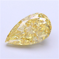 Picture of Lab Grown Diamond 2.02 Carats, Pear with  Cut, Fancy Intense Yellow Color, VS1 Clarity and Certified by IGI