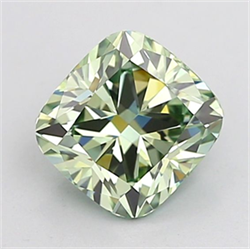 Picture of Lab Grown Diamond 1.55 Carats, CUSHION MODIFIED with  Cut, Fancy Vivid Green Color, VVS1 Clarity and Certified by IGI