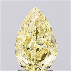 Picture of Lab Grown Diamond 1.51 Carats, Pear with  Cut, Fancy Intense Yellow Color, VS2 Clarity and Certified by IGI
